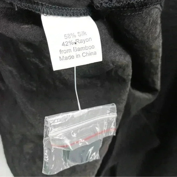 Redwood Court | Black Silk 3/4 Sleeves Button Down Blazer Size 6 NWT - Picture 4 of 6